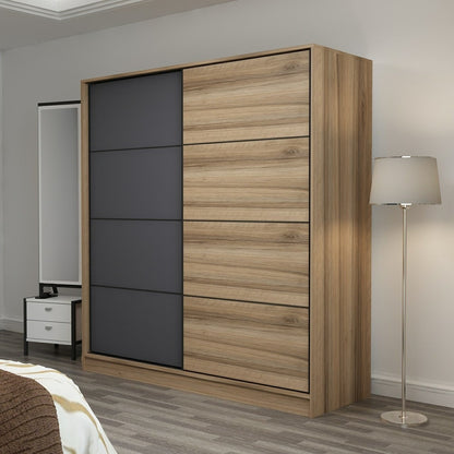 Ντουλάπα 220x210x60 εκ Dore Anthracite 506MNR2554