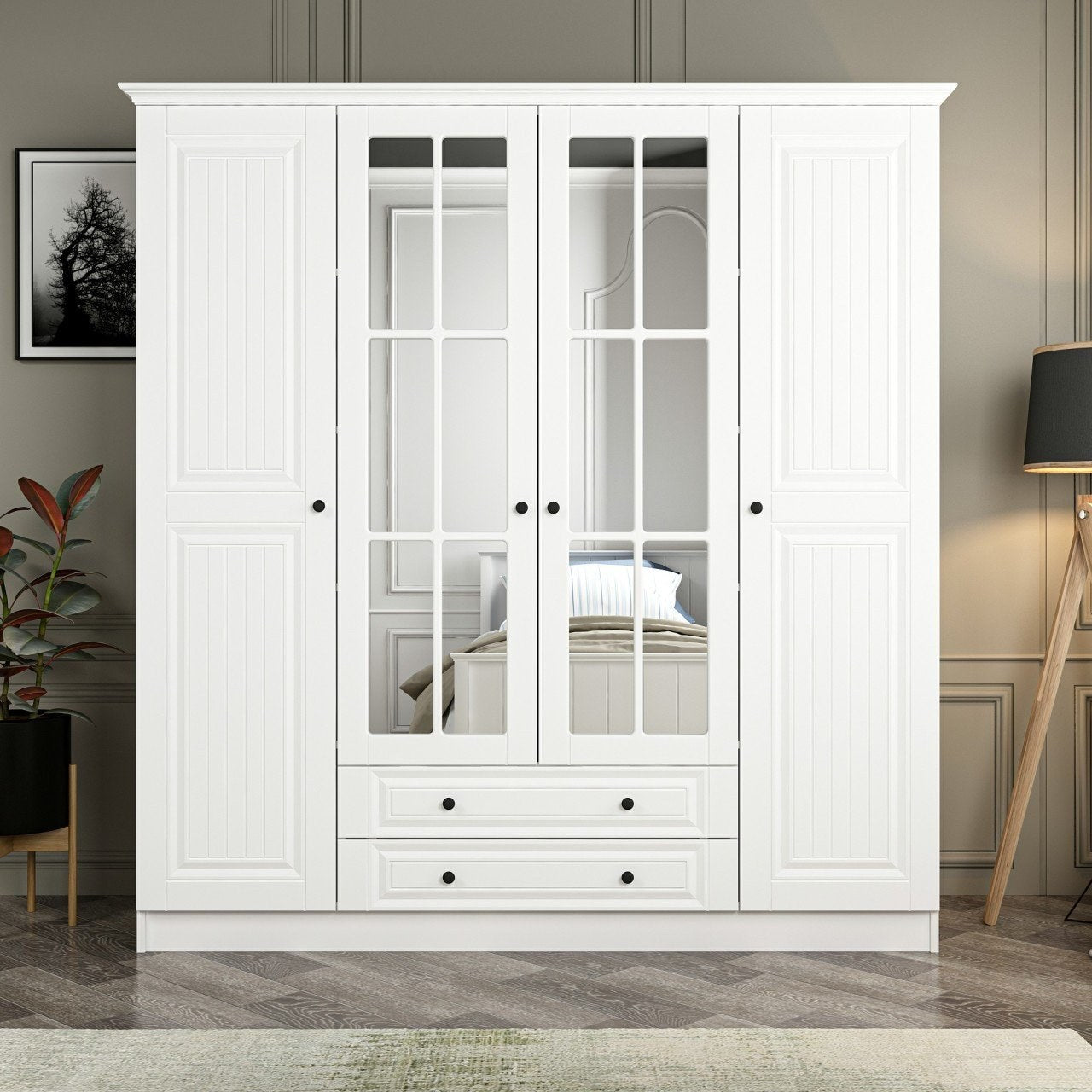 Ντουλάπα 180x190x52 εκ Λευκό 506MNR2558