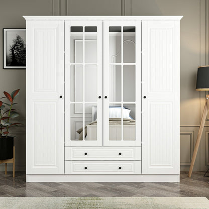 Ντουλάπα 180x190x52 εκ Λευκό 506MNR2558