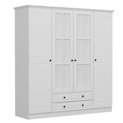 Ντουλάπα 180x210x52 εκ Λευκό 506MNR2559