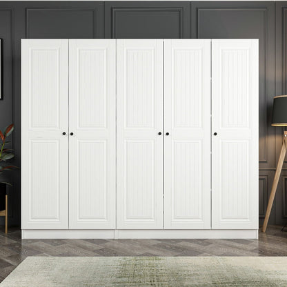 Ντουλάπα 225x190x52 εκ Λευκό 506MNR2573