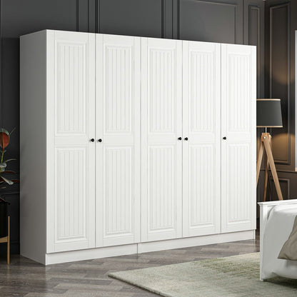 Ντουλάπα 225x190x52 εκ Λευκό 506MNR2573