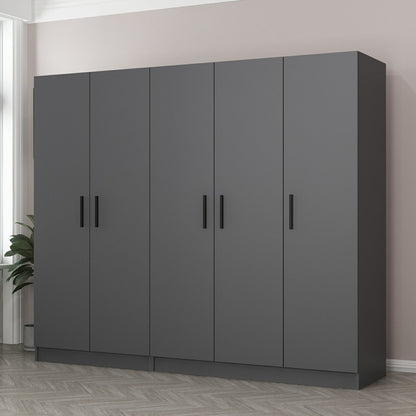 Ντουλάπα 225x210x52 εκ Ανθρακί 506MNR2576