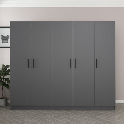 Ντουλάπα 225x210x52 εκ Ανθρακί 506MNR2576