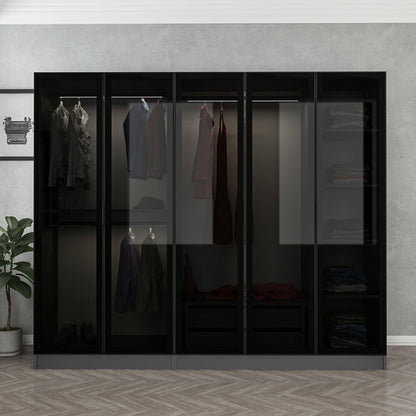 Ντουλάπα 225x190x52 εκ Anthracite Black 506MNR2586