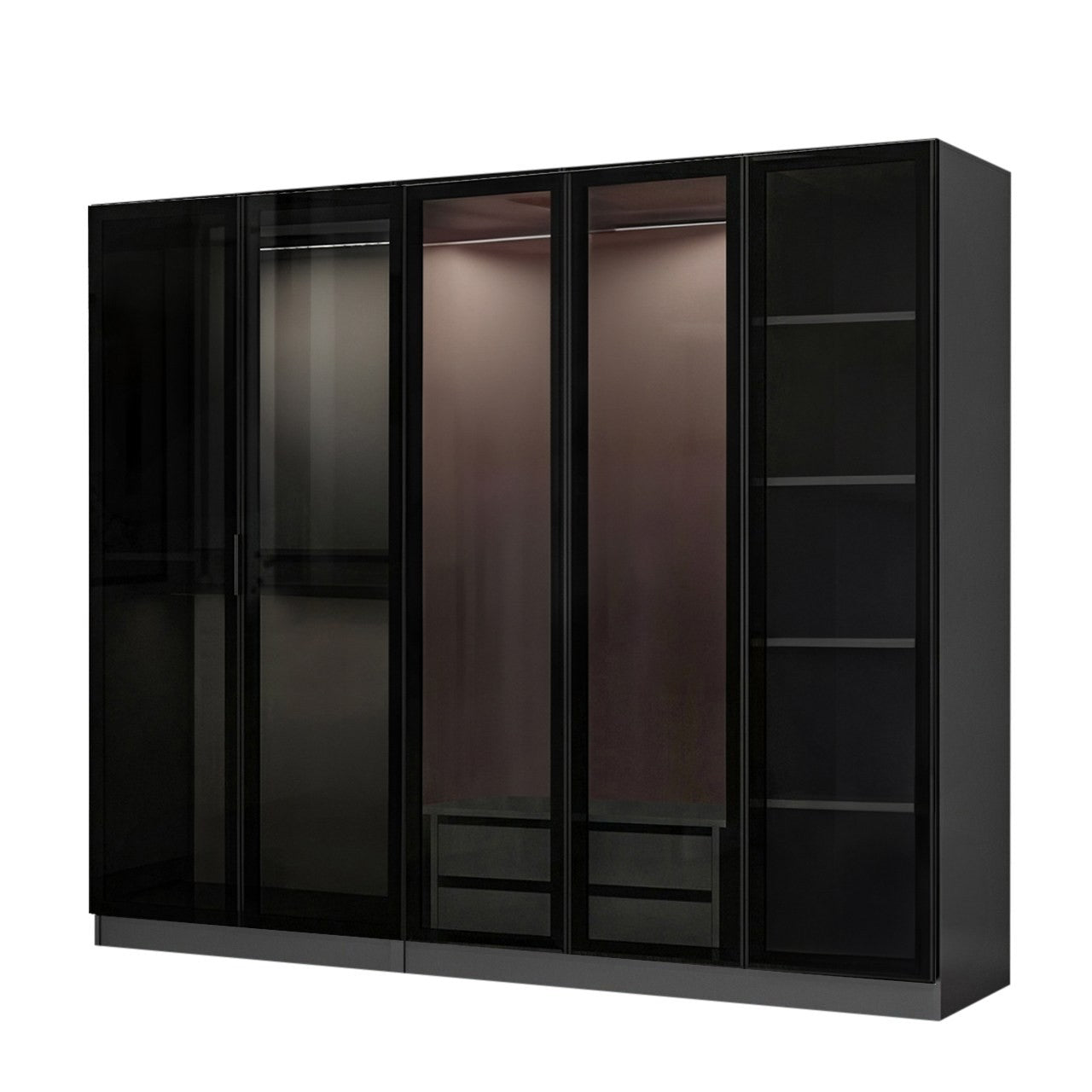 Ντουλάπα 225x210x52 εκ Anthracite Black 506MNR2587