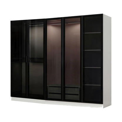 Ντουλάπα 225x190x52 εκ White Black 506MNR2588