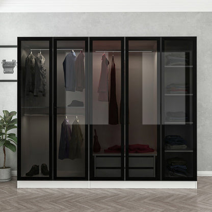 Ντουλάπα 225x210x52 εκ White Black 506MNR2589