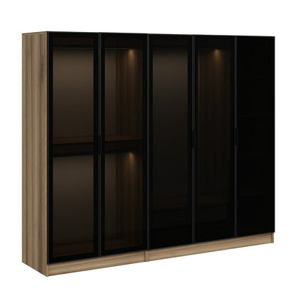 Ντουλάπα 225x210x52 εκ Golden Oak Dark Grey 506MNR2601