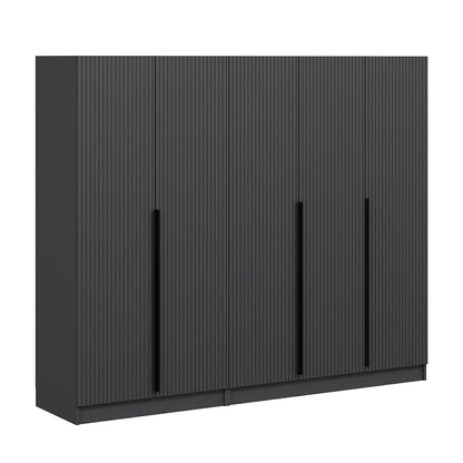 Ντουλάπα 225x210x52 εκ Ανθρακί 506MNR2603