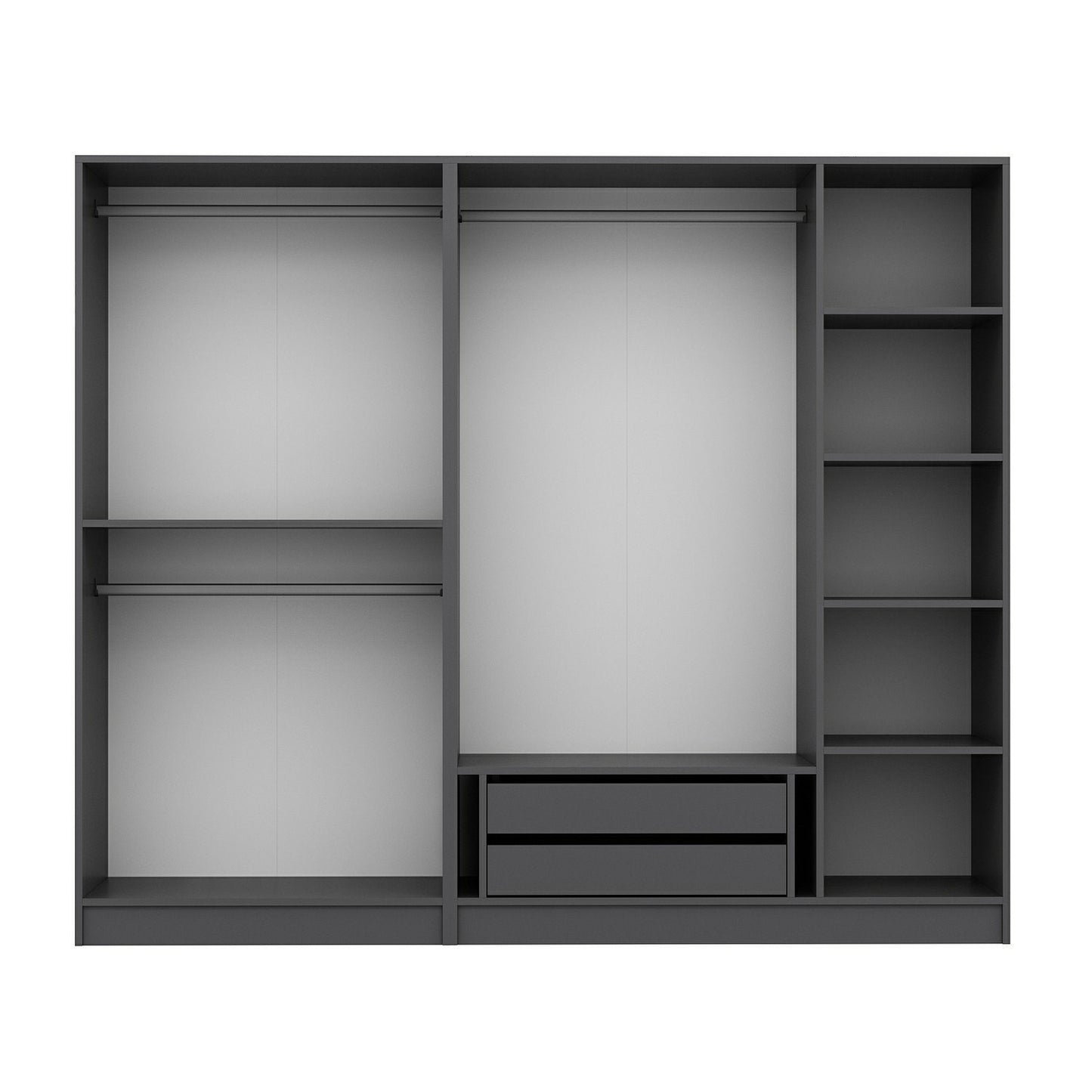 Ντουλάπα 225x210x52 εκ Ανθρακί 506MNR2603