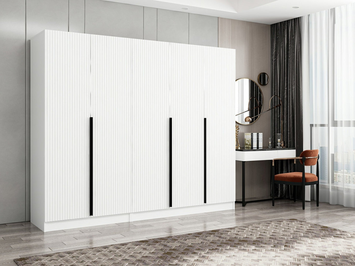 Ντουλάπα 225x210x52 εκ Λευκό 506MNR2604