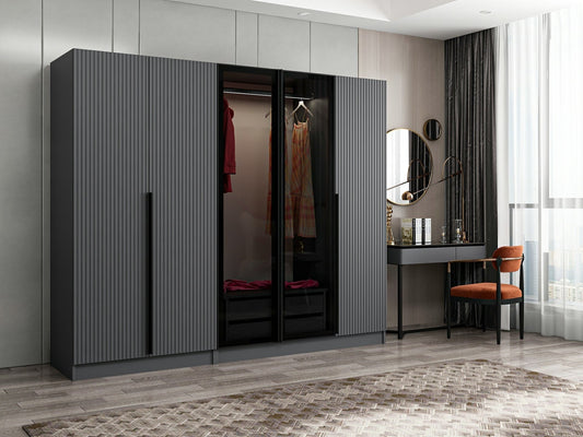 Ντουλάπα 225x210x52 εκ Anthracite Dark Grey 506MNR2606