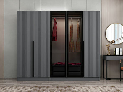 Ντουλάπα 225x210x52 εκ Anthracite Dark Grey 506MNR2606