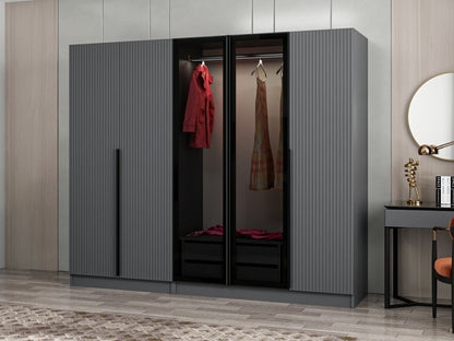 Ντουλάπα 225x210x52 εκ Anthracite Dark Grey 506MNR2606
