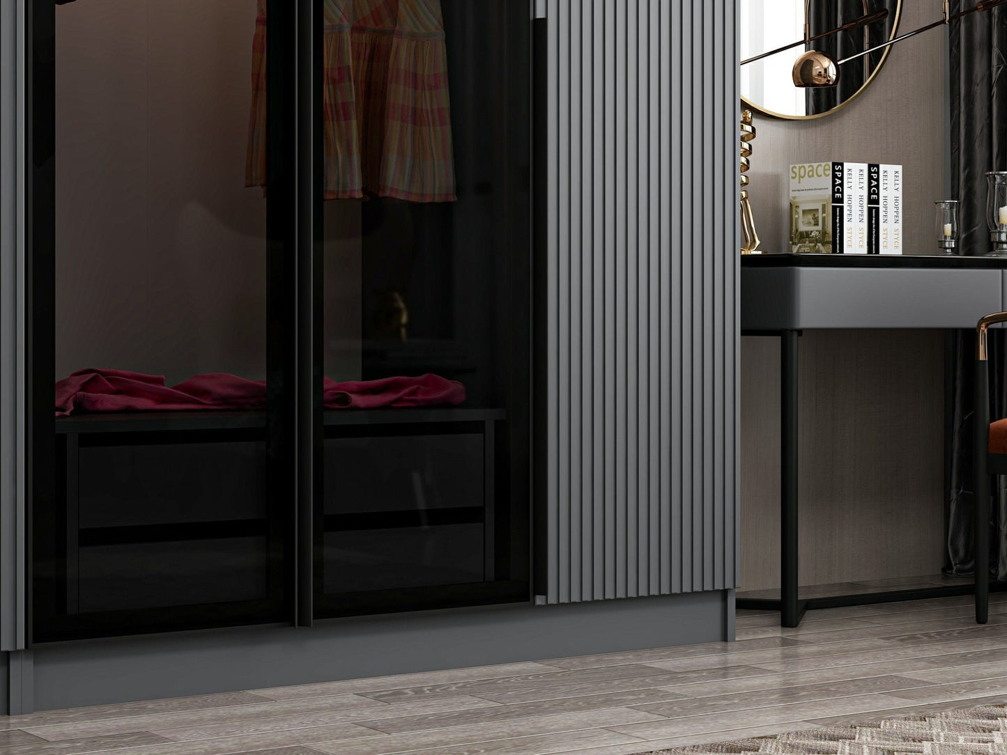 Ντουλάπα 225x210x52 εκ Anthracite Dark Grey 506MNR2606