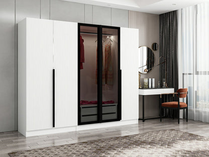 Ντουλάπα 225x210x52 εκ White Dark Grey 506MNR2607