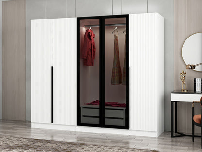 Ντουλάπα 225x210x52 εκ White Dark Grey 506MNR2607
