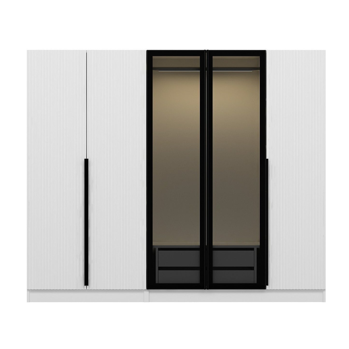Ντουλάπα 225x210x52 εκ White Dark Grey 506MNR2607