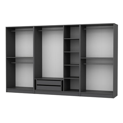 Ντουλάπα 315x190x52 εκ Ανθρακί 506MNR2611