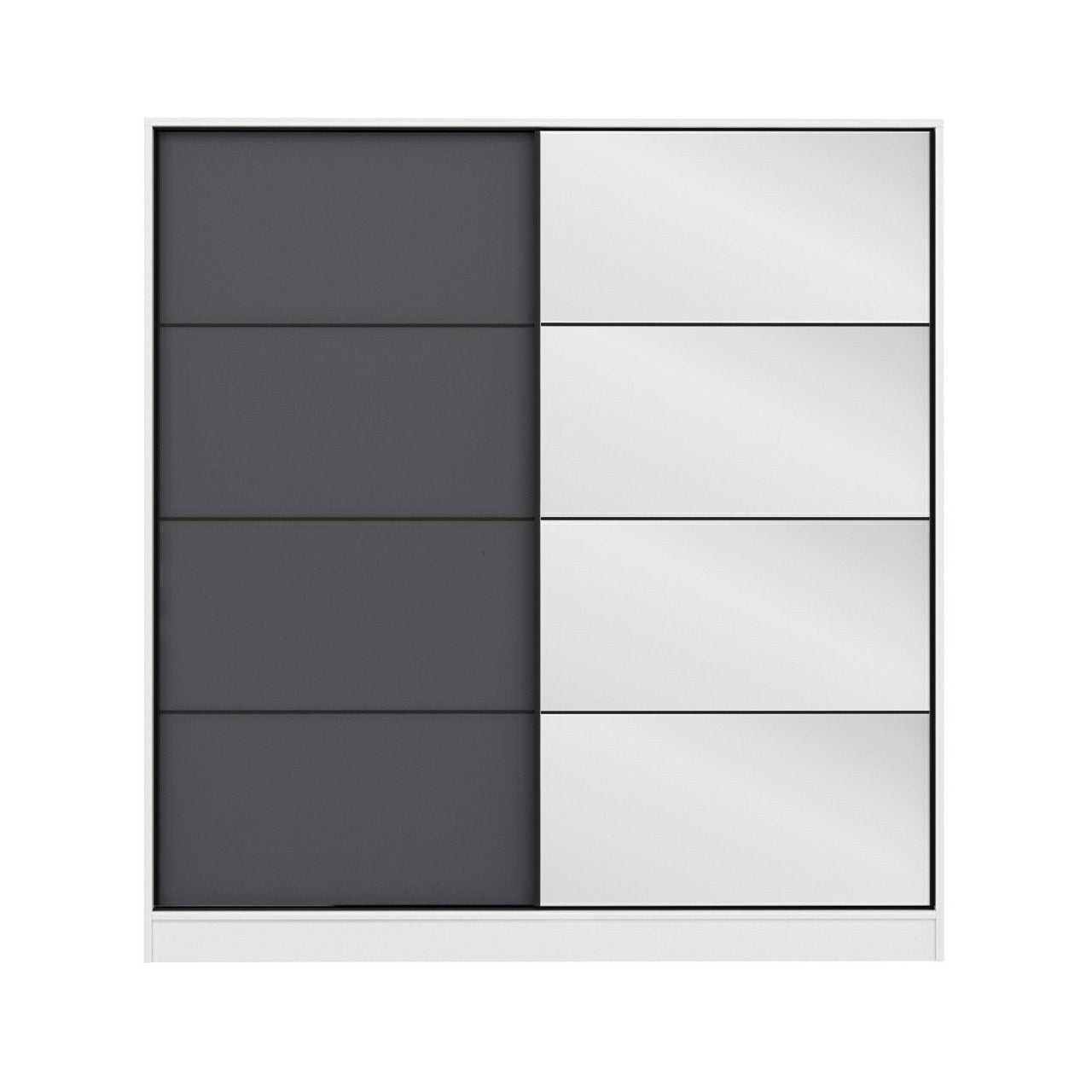 Ντουλάπα 180x190x52 εκ White Anthracite 506MNR2627