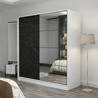 Ντουλάπα 180x210x52 εκ White Black 506MNR2630
