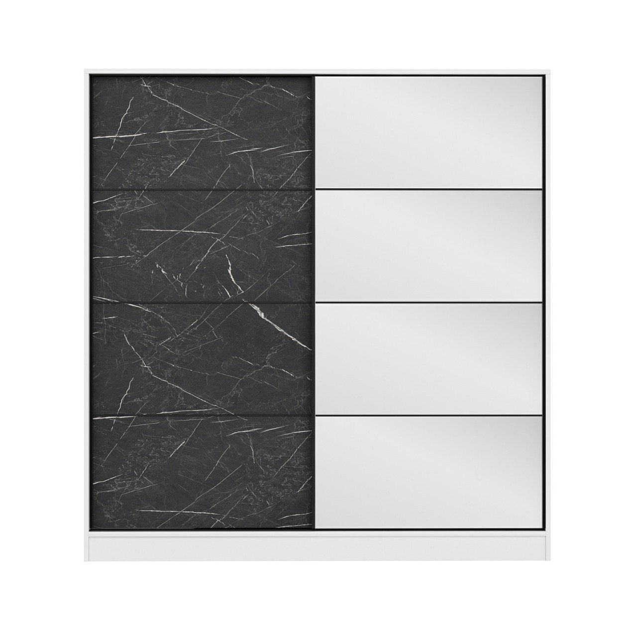 Ντουλάπα 180x210x52 εκ White Black 506MNR2630