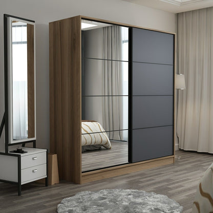 Ντουλάπα 180x210x60 εκ Dore Anthracite 506MNR2636