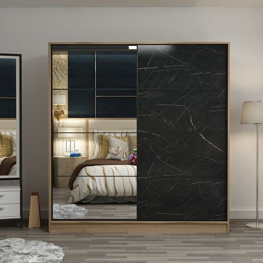 Ντουλάπα 180x190x52 εκ Dore Black 506MNR2637