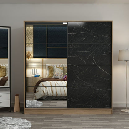 Ντουλάπα 180x210x52 εκ Dore Black 506MNR2638