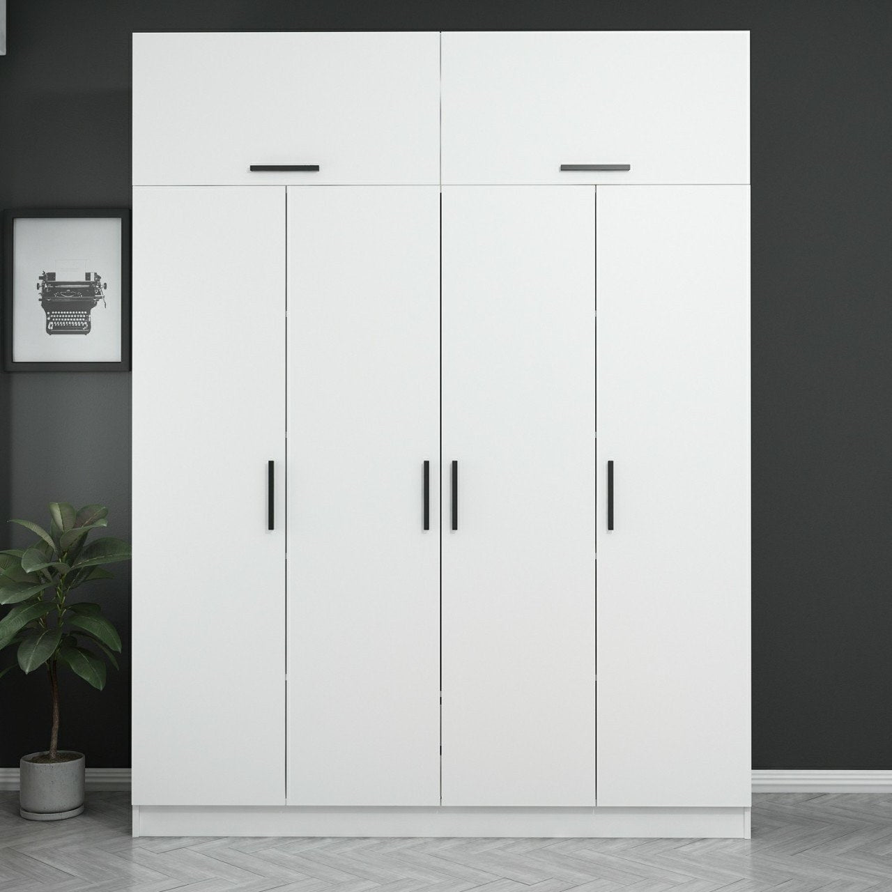 Ντουλάπα 180x235x52 εκ Λευκό 506MNR2649