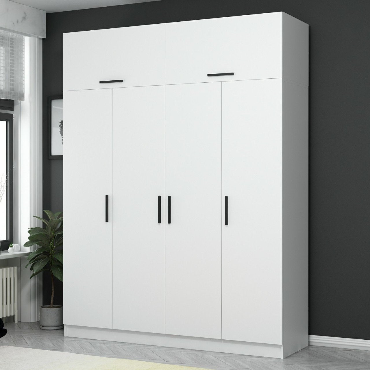 Ντουλάπα 180x255x52 εκ Λευκό 506MNR2650