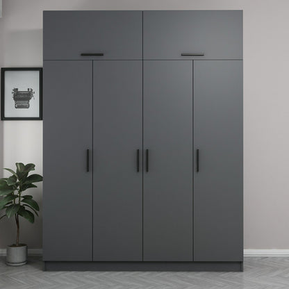 Ντουλάπα 180x235x52 εκ Ανθρακί 506MNR2661