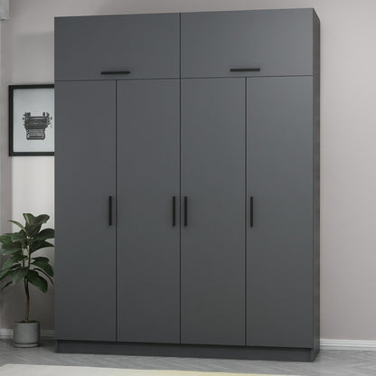 Ντουλάπα 180x235x52 εκ Ανθρακί 506MNR2661