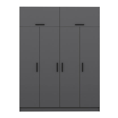 Ντουλάπα 180x235x52 εκ Ανθρακί 506MNR2661