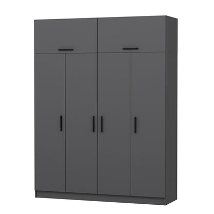Ντουλάπα 180x255x52 εκ Ανθρακί 506MNR2662