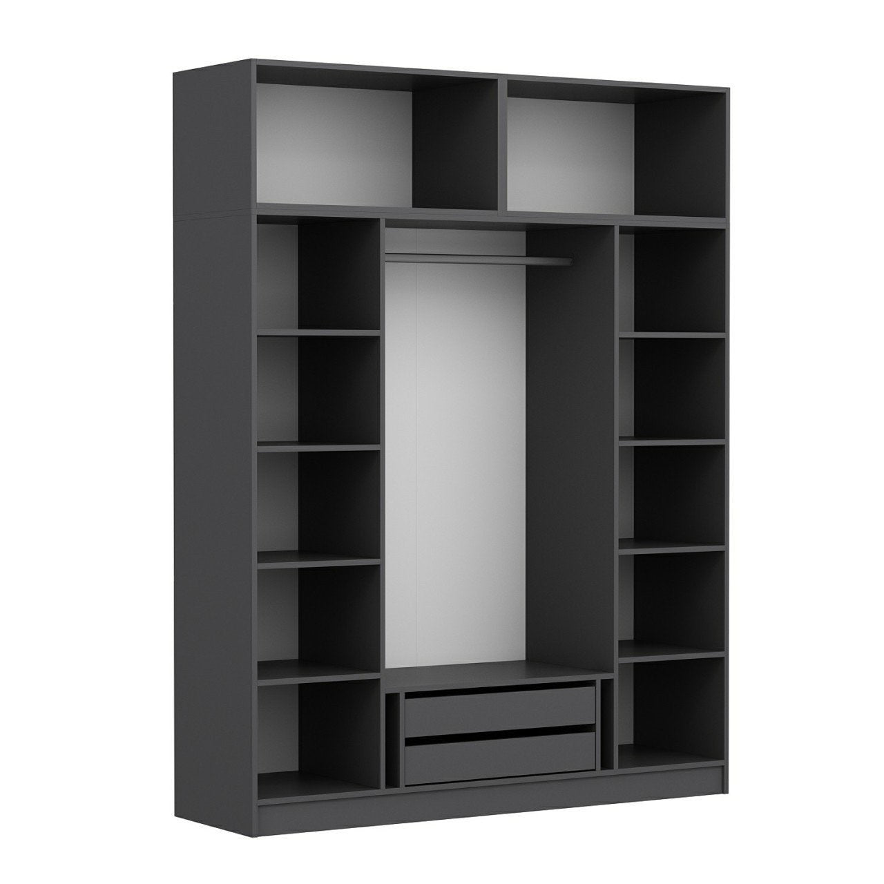 Ντουλάπα 180x255x52 εκ Ανθρακί 506MNR2662