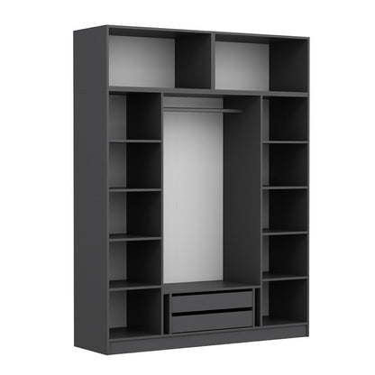Ντουλάπα 180x255x52 εκ Ανθρακί 506MNR2662