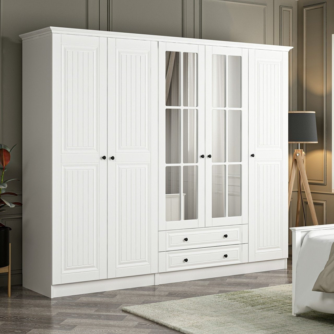 Ντουλάπα 225x190x52 εκ Λευκό 506MNR2683