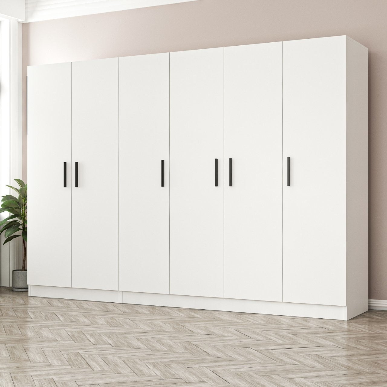 Ντουλάπα 270x210x52 εκ Λευκό 506MNR2695