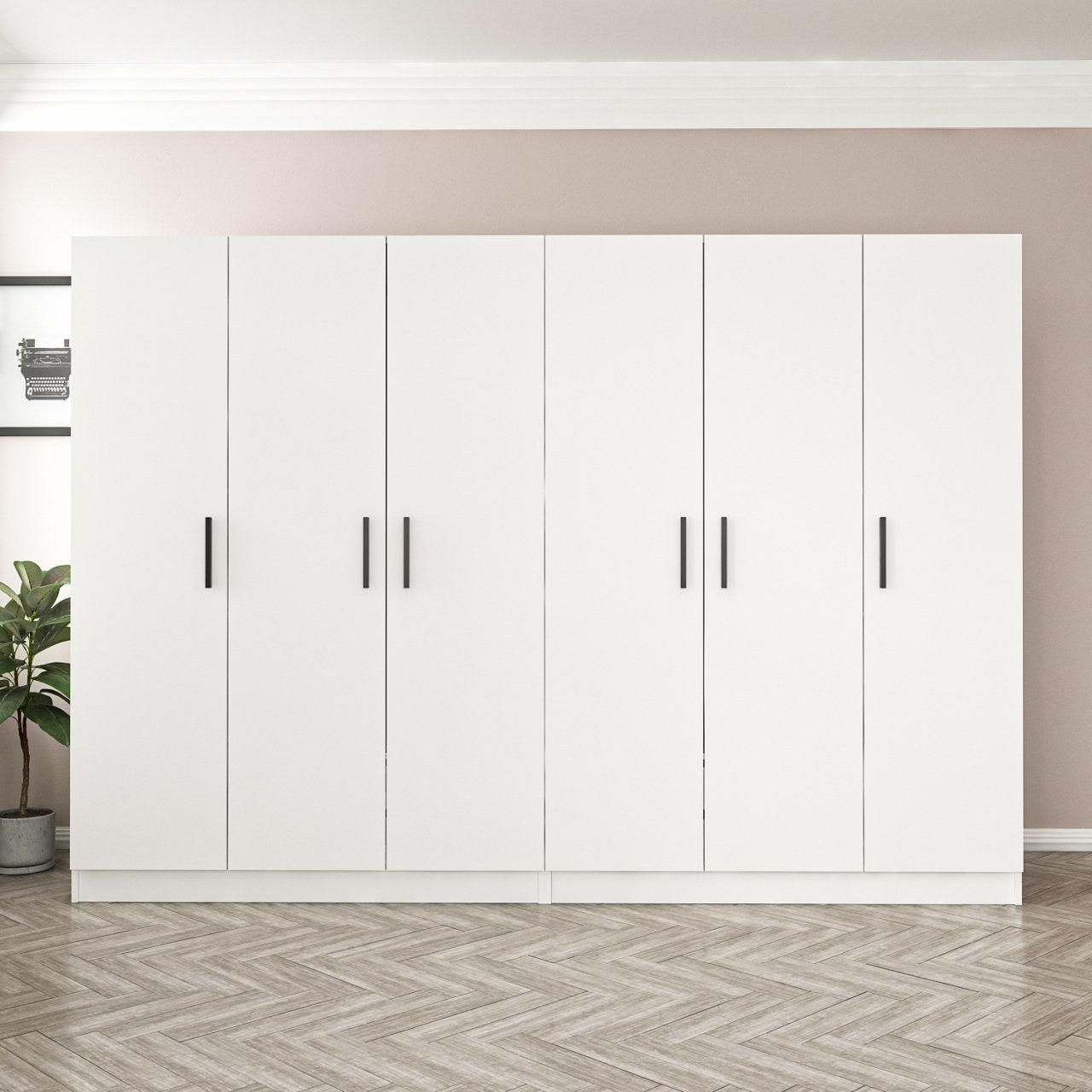 Ντουλάπα 270x210x52 εκ Λευκό 506MNR2697