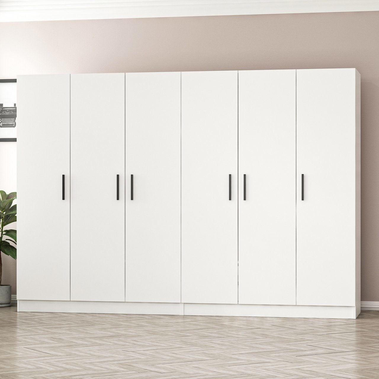 Ντουλάπα 270x210x52 εκ Λευκό 506MNR2697