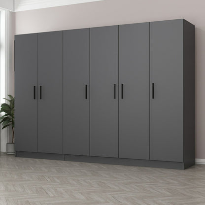 Ντουλάπα 270x210x52 εκ Ανθρακί 506MNR2718