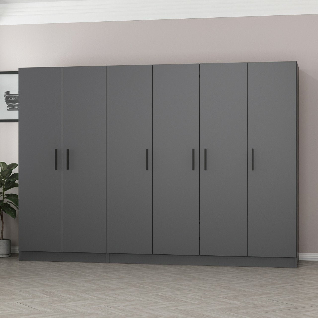 Ντουλάπα 270x210x52 εκ Ανθρακί 506MNR2718