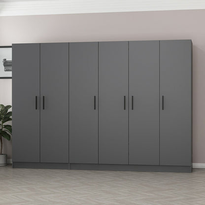 Ντουλάπα 270x210x52 εκ Ανθρακί 506MNR2718