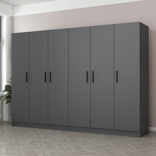 Ντουλάπα 270x190x52 εκ Ανθρακί 506MNR2722