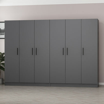 Ντουλάπα 270x190x52 εκ Ανθρακί 506MNR2722