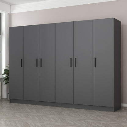 Ντουλάπα 270x210x52 εκ Ανθρακί 506MNR2723