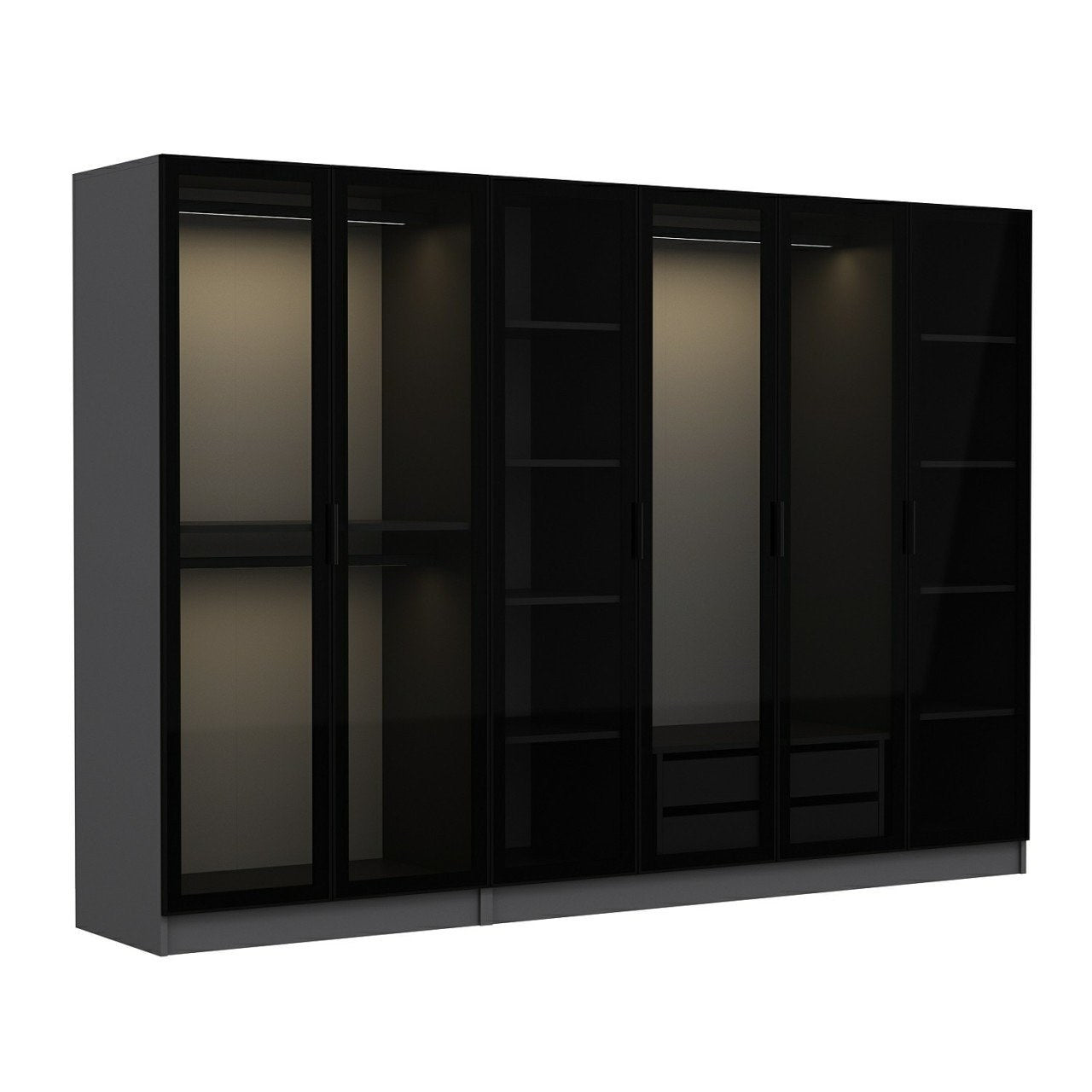 Ντουλάπα 270x190x52 εκ Anthracite Black 506MNR2728