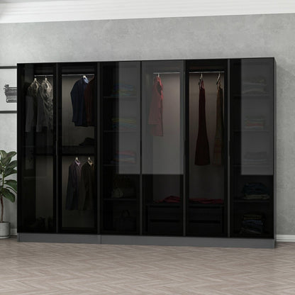 Ντουλάπα 270x210x52 εκ Anthracite Black 506MNR2729